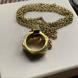 India Hicks Hexagon House Necklace Chain Gold